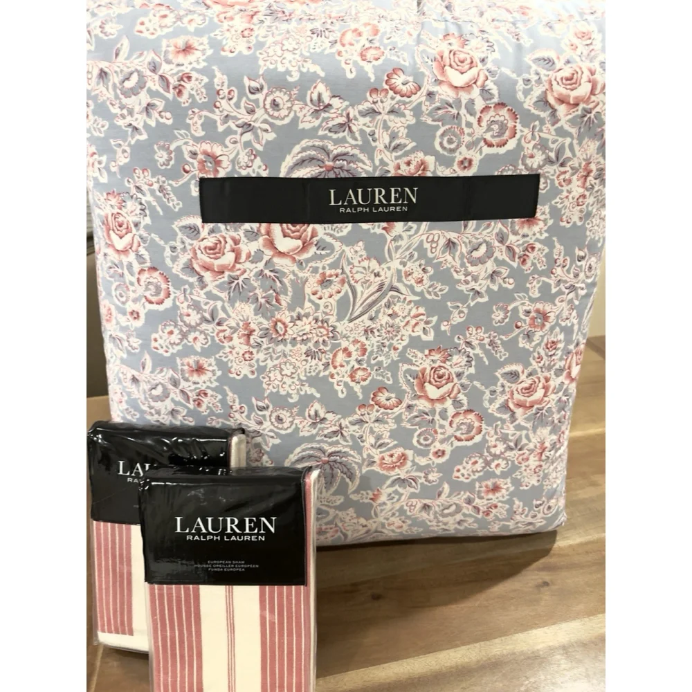Ralph Lauren Maddie Floral King Comforter Set Maddie Stripe Euro Shams 5 Pieces